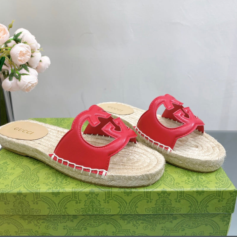 Women’s Interlocking G cut Out Slides Espadrilles