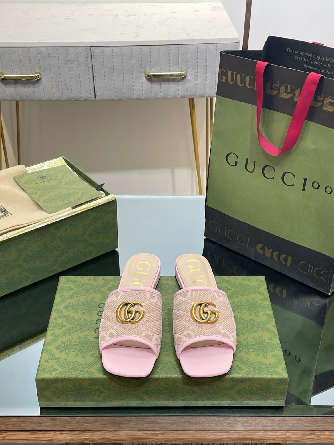 Gucci Slides with logo print